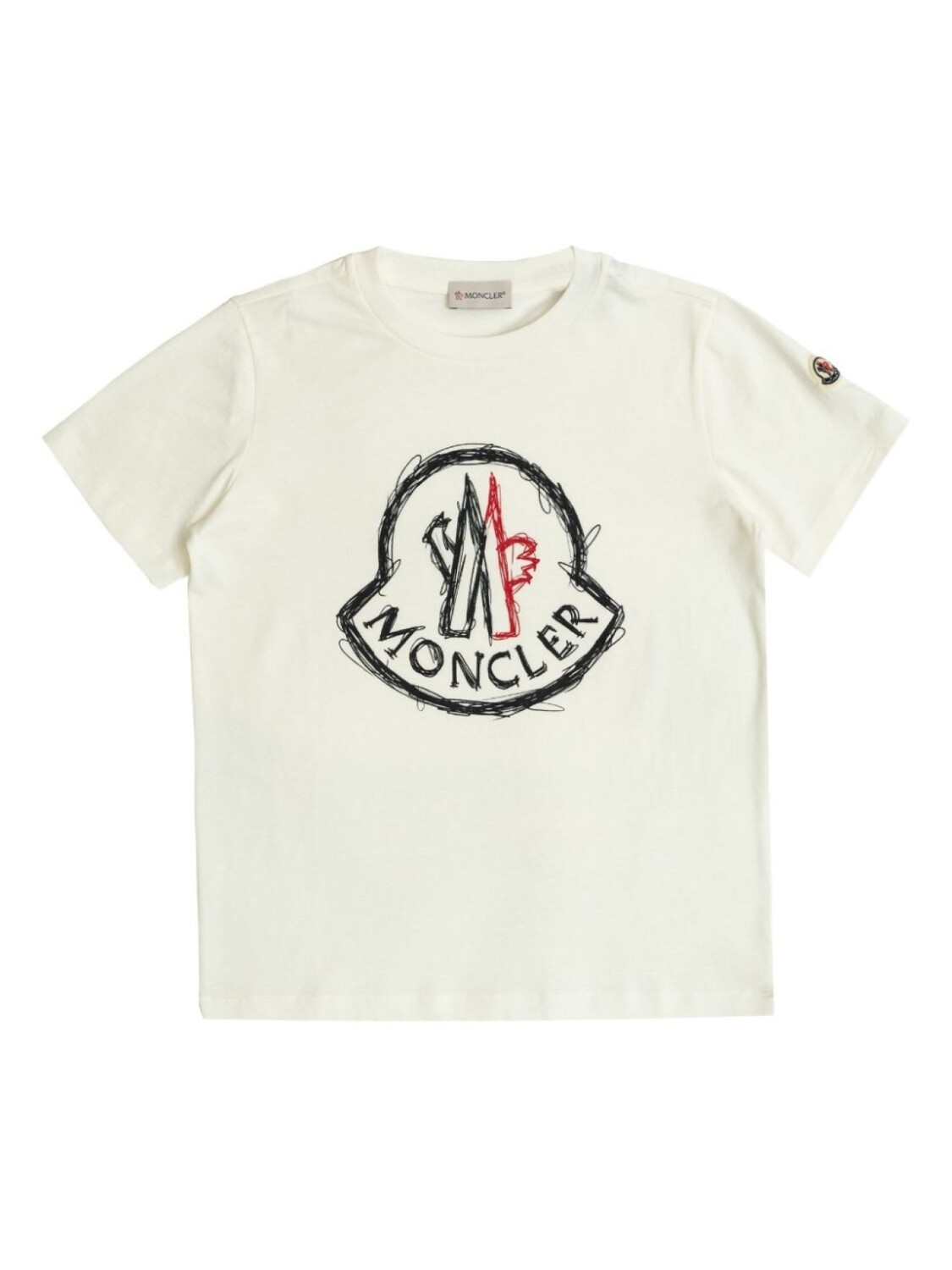 

Футболка с нашивкой-логотипом Moncler Enfant, белый