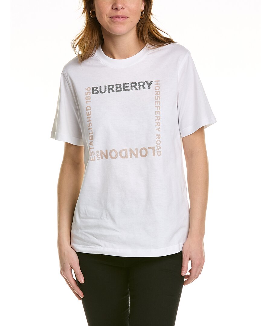 

Футболка с квадратным принтом Burberry, белый