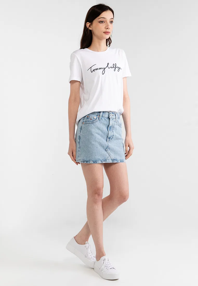 Футболка с круглым вырезом, Signature Tommy Hilfiger, белый — фото 4