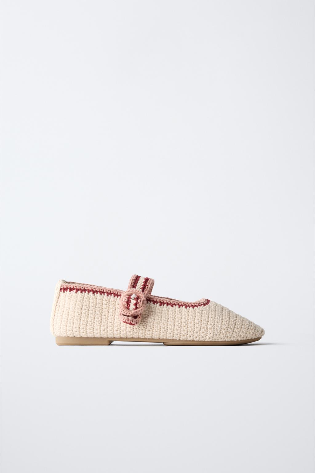 

Туфли мэри джейн крючком ZARA, цвет Ecru White