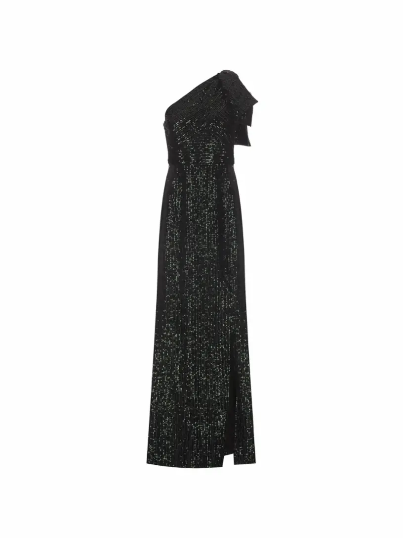 

Платье макси на одно плечо Elie Saab, зелёный