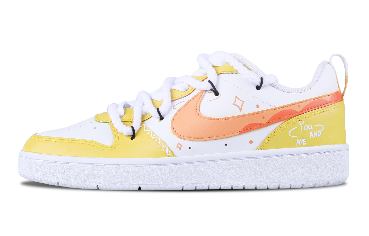 

Кроссовки Nike Court Borough Skateboarding Shoes Women's Low-top White, желтый