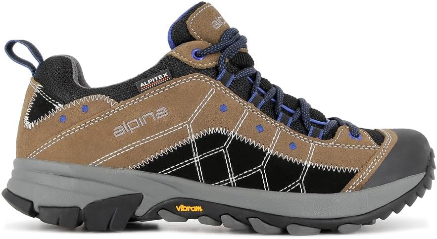 

Мужские водонепроницаемые походные кожаные ботинки Alpina Tropez с дышащей мембраной Alpitex и противоскользящей подошвой Vibram - низкие всепогодные треккинговые ботинки, Сделано в Европе, мультиколор