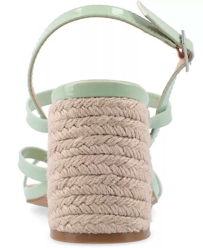Женские босоножки Olivina Espadrille на блочном каблуке с ремешками Journee Collection, зеленый — фото 3