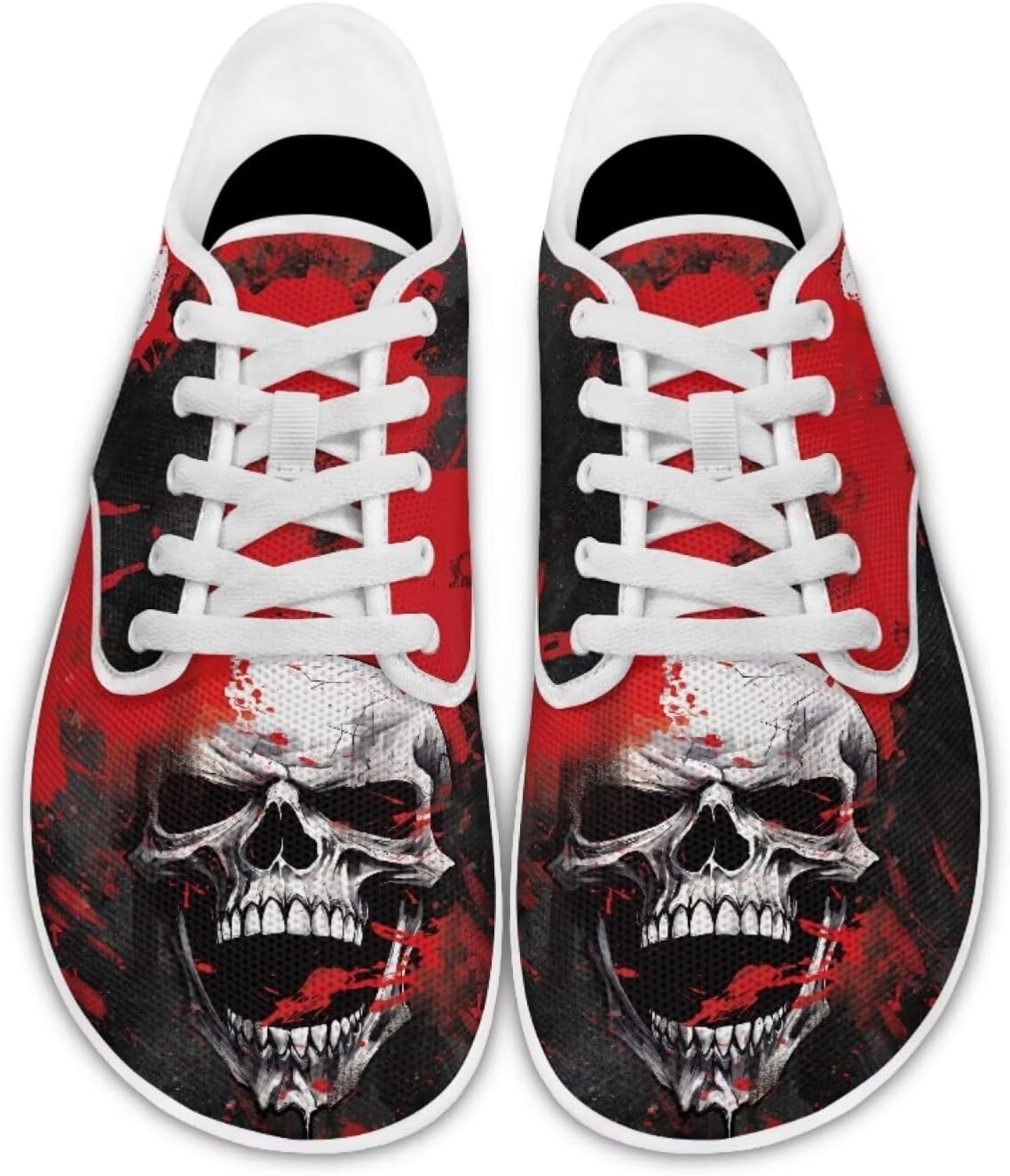 

Женские кроссовки с черепом, для бега и прогулок, спортивные, с шнуровкой, для тенниса и повседневного отдыха Ecaestolph, Skull Black Red Art Print