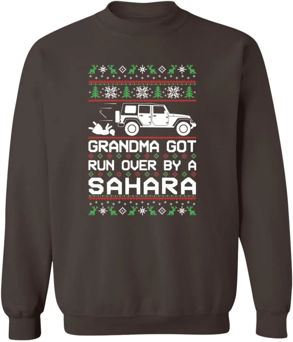 

Sahara Grandma Got Run Over Ugly Christmas смешной праздничный свитшот Wheel Spin Addict