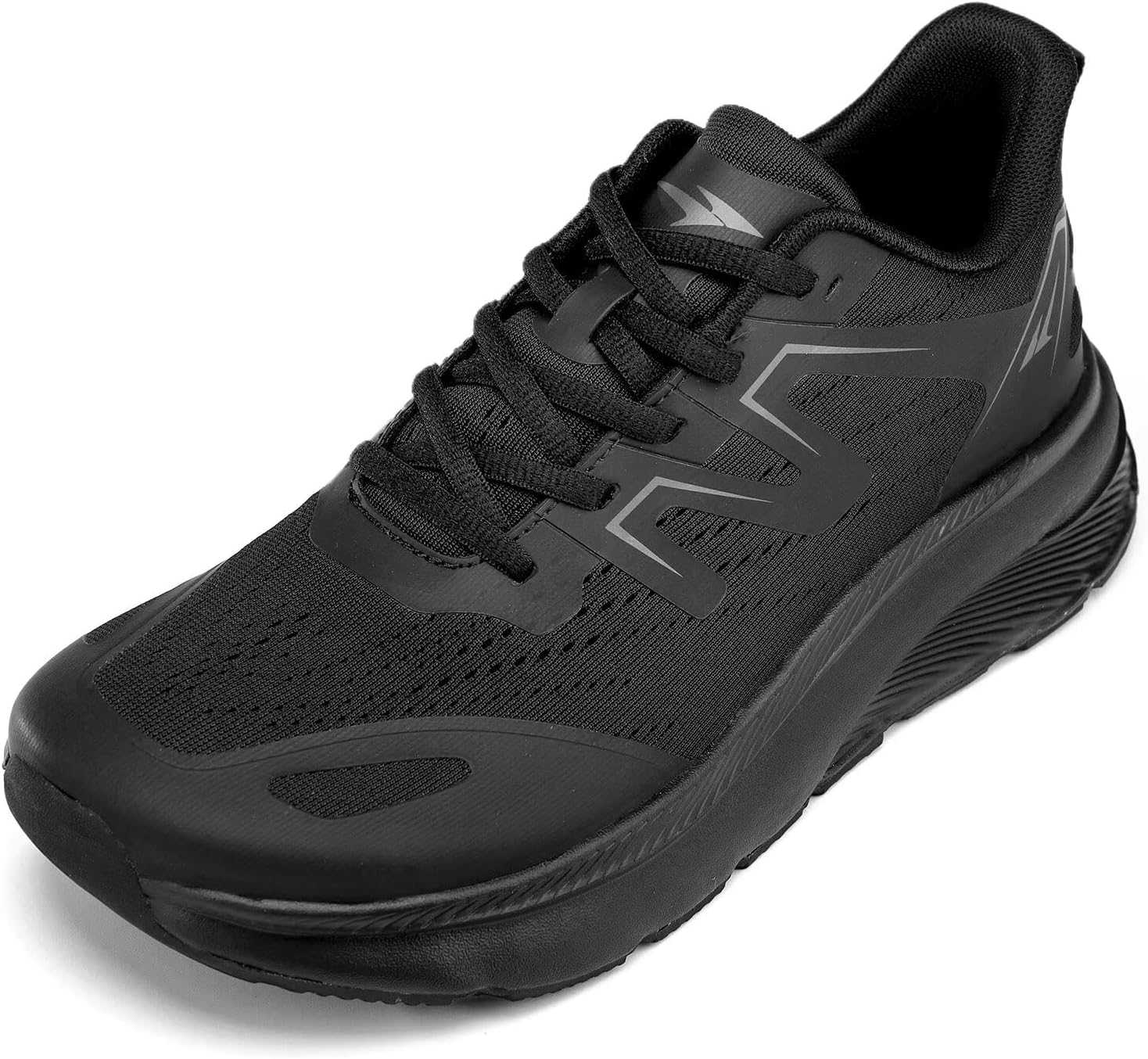 

Мужские кроссовки KDN с широкой носочной частью, амортизирующие для бега по дороге, противоскользящие, для ходьбы, удобные спортивные кроссовки для тренажерного зала, для широкой стопы, широкой полноты, черный