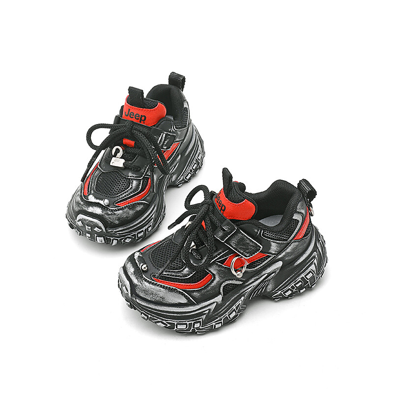 Кроссовки Jeep Kids Lifestyle Shoes GS Low-top Red, черный/красный — фото 4