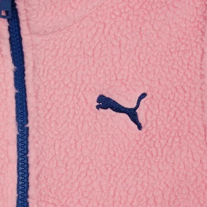 Детский спортивный костюм из 3 предметов PUMA, жилет, футболка, джоггер, Pink — фото 4