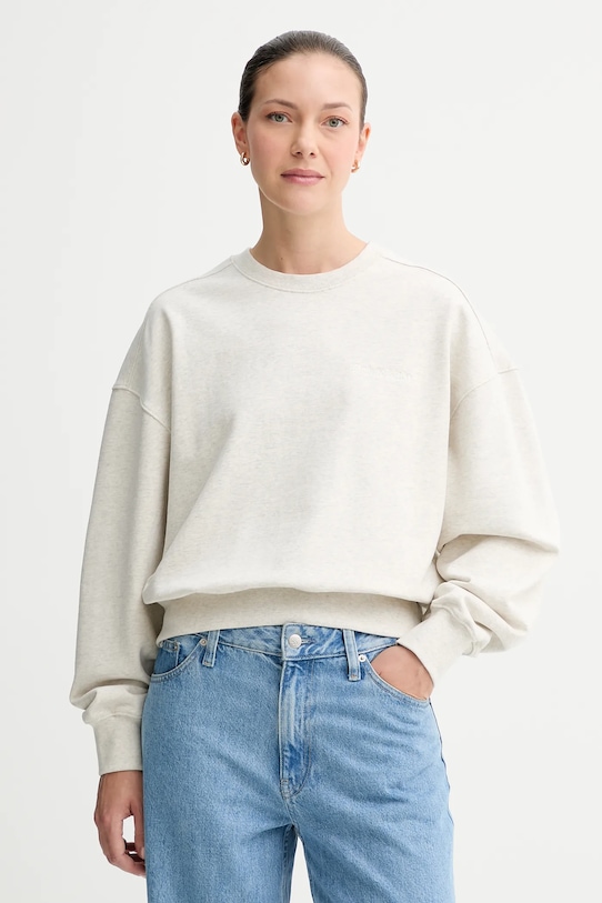 

Хлопковая толстовка Calvin Klein, серый