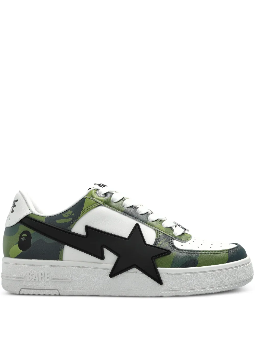 Кроссовки с камуфляжным узором и аппликацией A BATHING APE, белый
