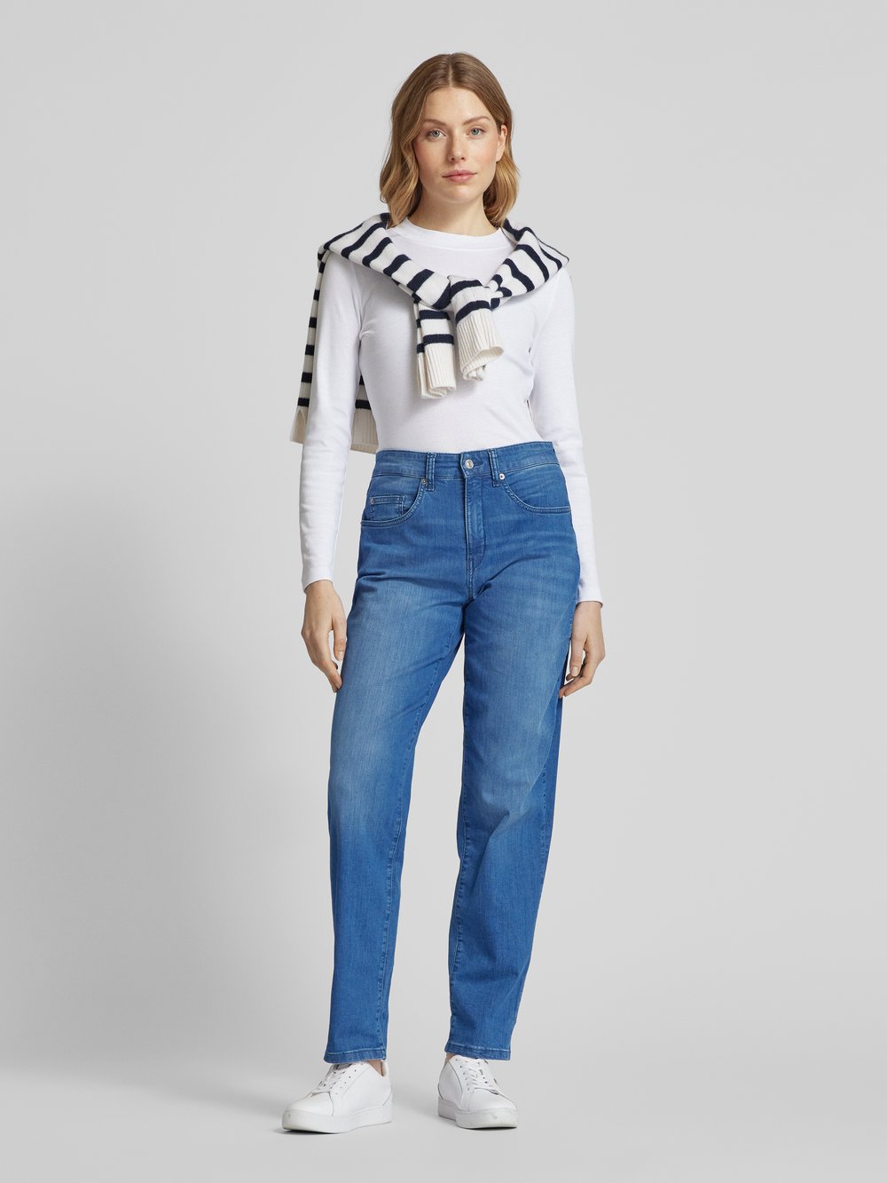

Джинсы mom fit с 5 карманами, модель «Кэрол» MAC, темно-синий
