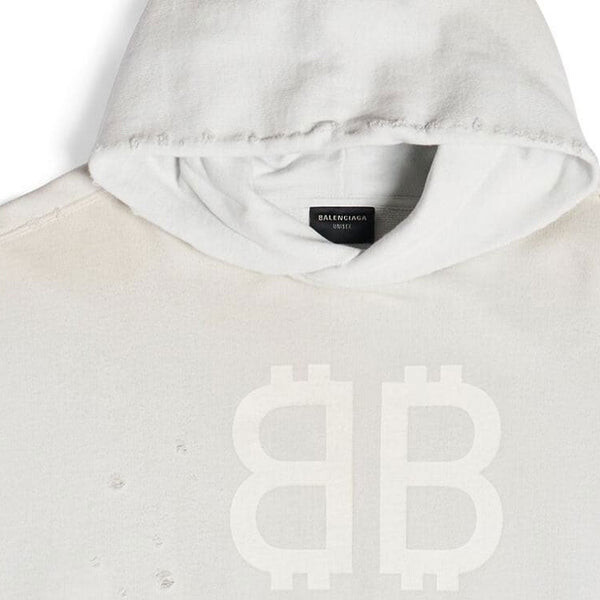 Толстовка crypto hoodie medium fit 'off white' Balenciaga, белый — фото 3