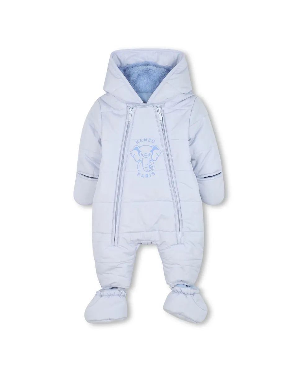 

Детский комбинезон с капюшоном и двойной молнией Kenzo Kids, синий