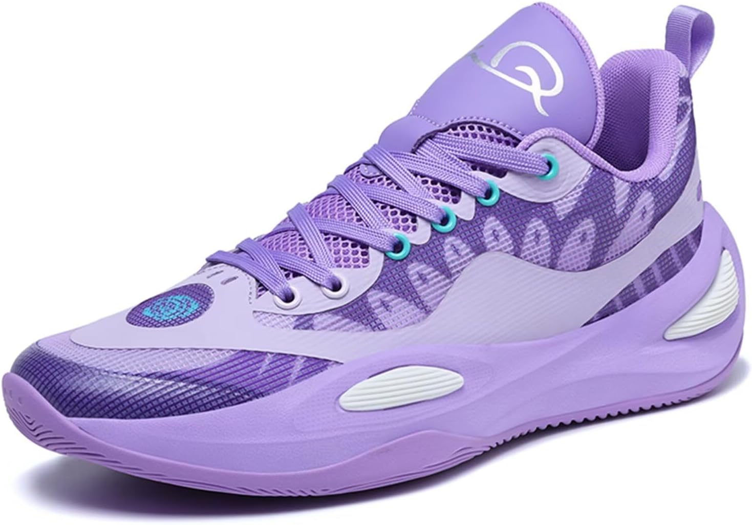 

Мужские баскетбольные кроссовки для женщин, высокие, для уличного стритбола, дышащие, с противоскользящей подошвой, модные беговые кроссовки Purfitall, пурпурный