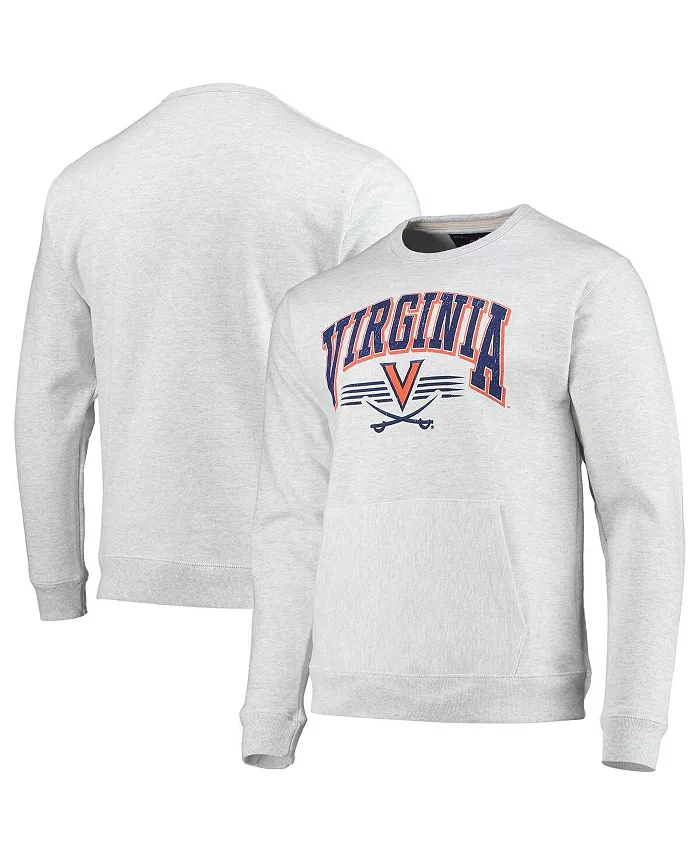

Мужская толстовка с карманом Virginia Cavaliers Upperclassman в сером меланже League Collegiate Wear