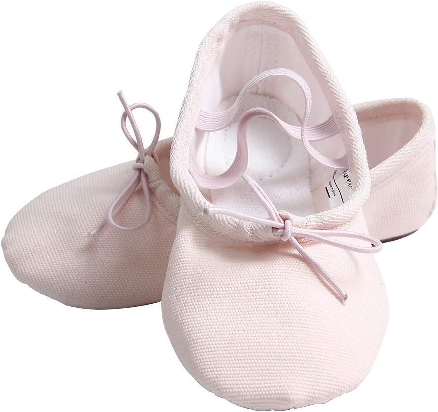 

Балетные тапочки Nexete, классические тканевые с разделенной подошвой, для танцев, для малышей, девочек, мальчиков и женщин, светло-розовый