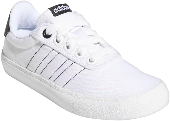 Кроссовки для мальчиков adidas Kids Vulcraid3r на шнуровке, повседневные - белые — фото 3