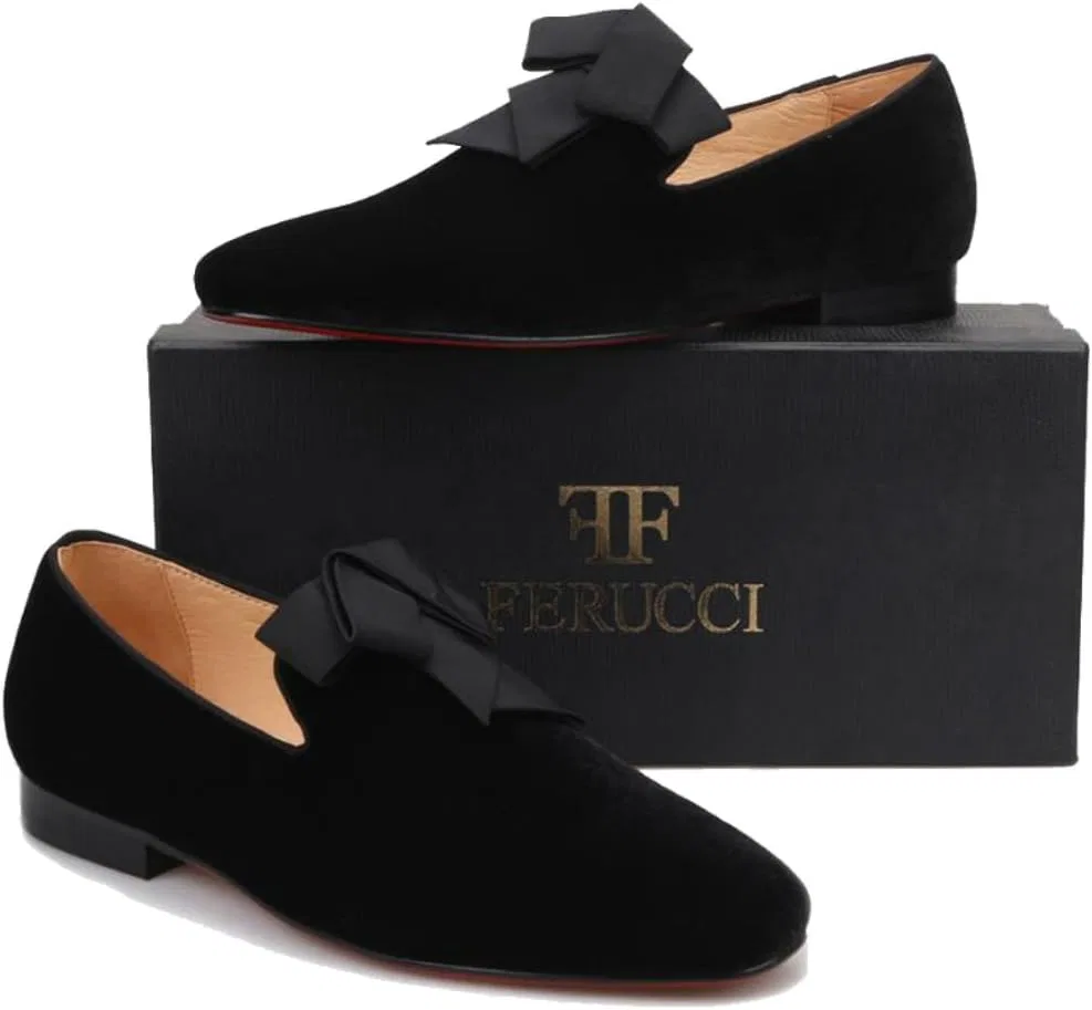 Лоферы вельветовые черные FERUCCI Handmade, черный — фото 2