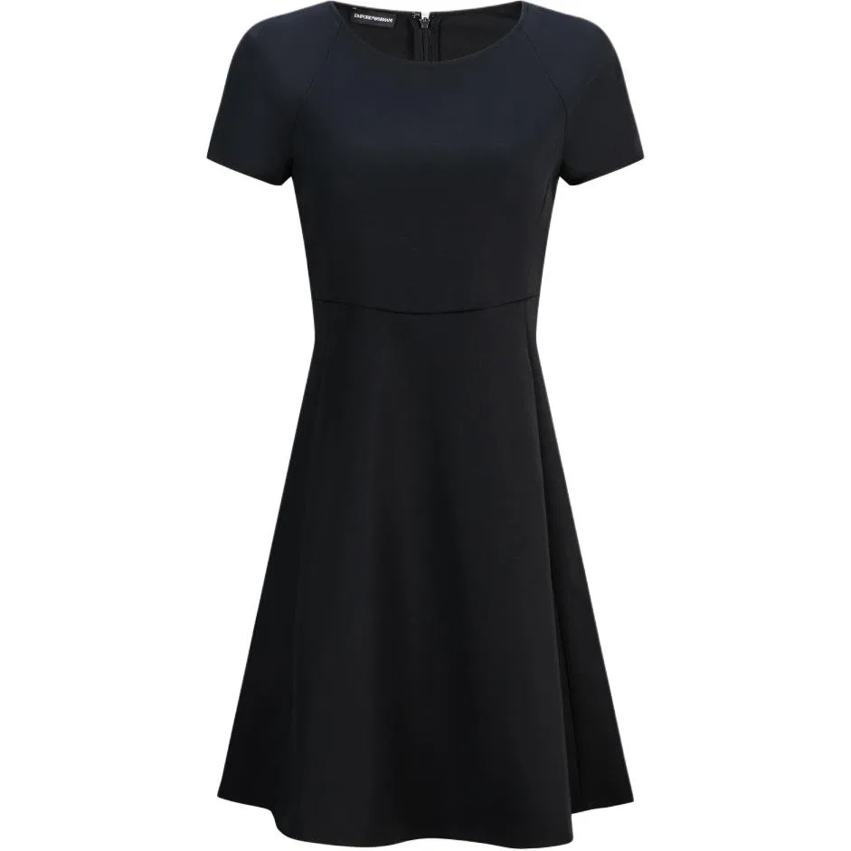 Платье короткое с коротким рукавом Emporio Armani темно-синее