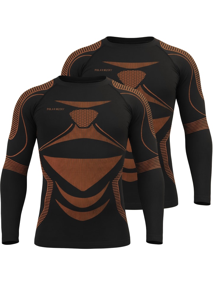 

Normani 2 мужские терморубашки с длинным рукавом для катания на лыжах, черно-оранжевые
