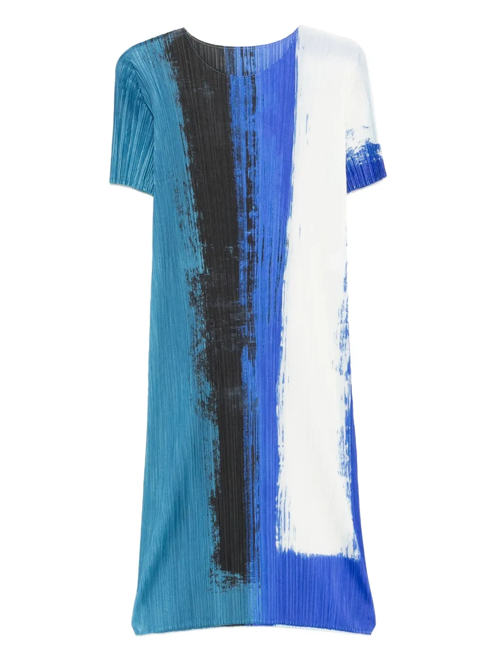 

Платье миди с плиссировкой и эффектом краски Pleats Please Issey Miyake, синий