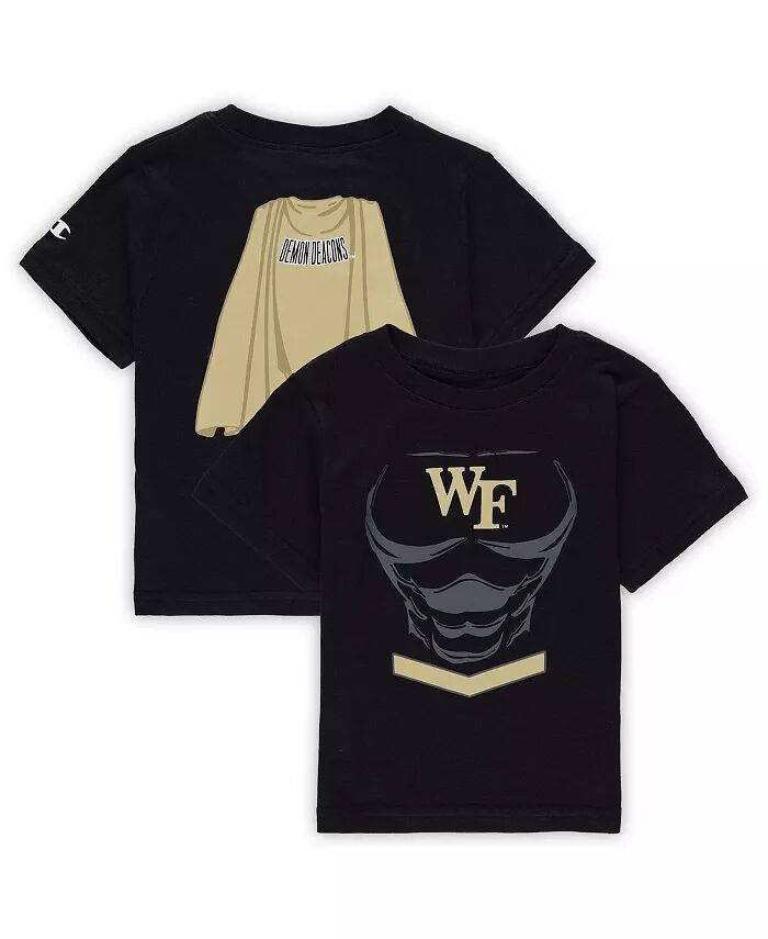 

Футболка для малышей и девочек Black Wake Forest Demon Deacons Super Hero Champion