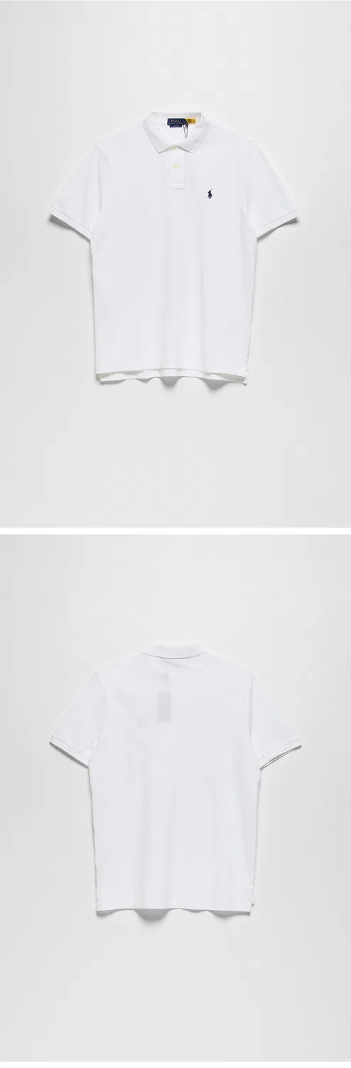 Женская классическая футболка поло из сетчатого хлопка белая от Polo Ralph Lauren — фото 3
