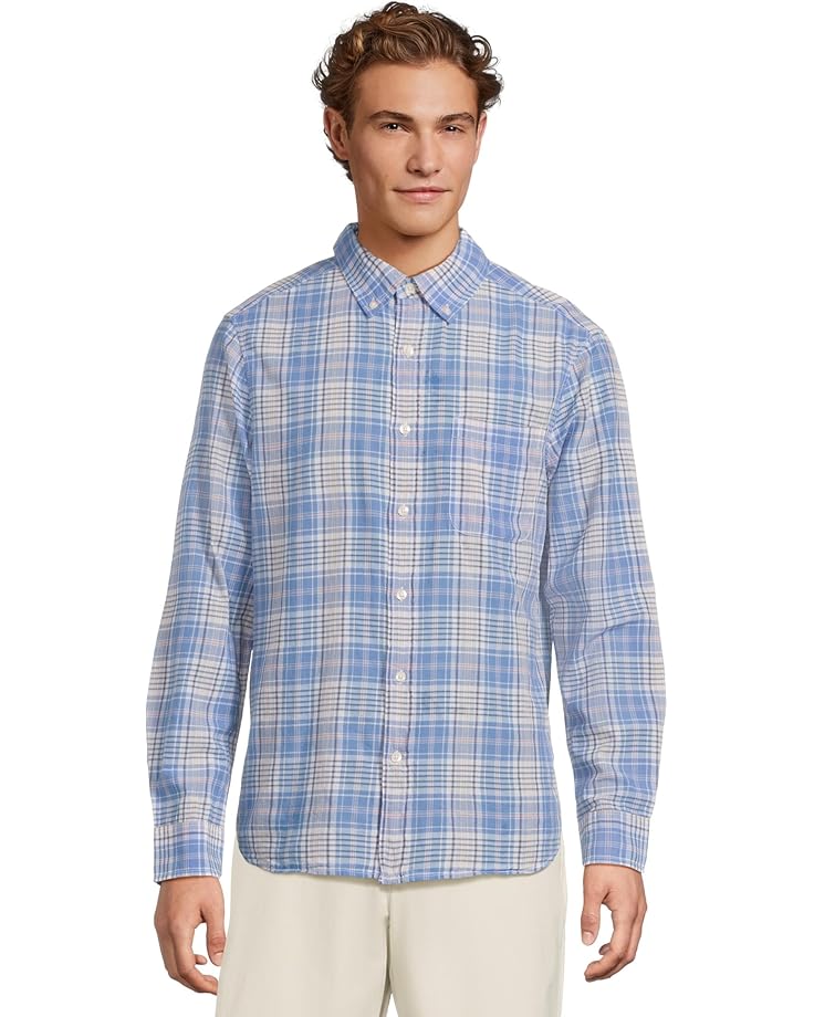 

Рубашка Vineyard Vines Long Bay Plaid Madras Shirt, цвет Club Blue