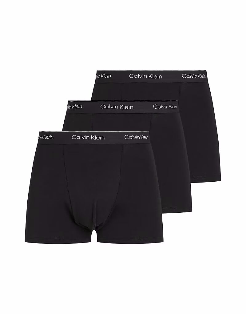 

Упаковка из 3-х чемоданов-боксеров Calvin Klein Icon Cotton Stretch черного цвета с вытачками