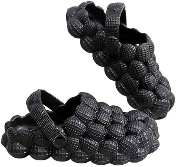 

Мужские массажные тапочки Hhhchpm с рефлексотерапией - Нескользящие спа-тапочки для душа, спальни и гольфа - Легкие и удобные домашние тапочки для весны и лета, черный