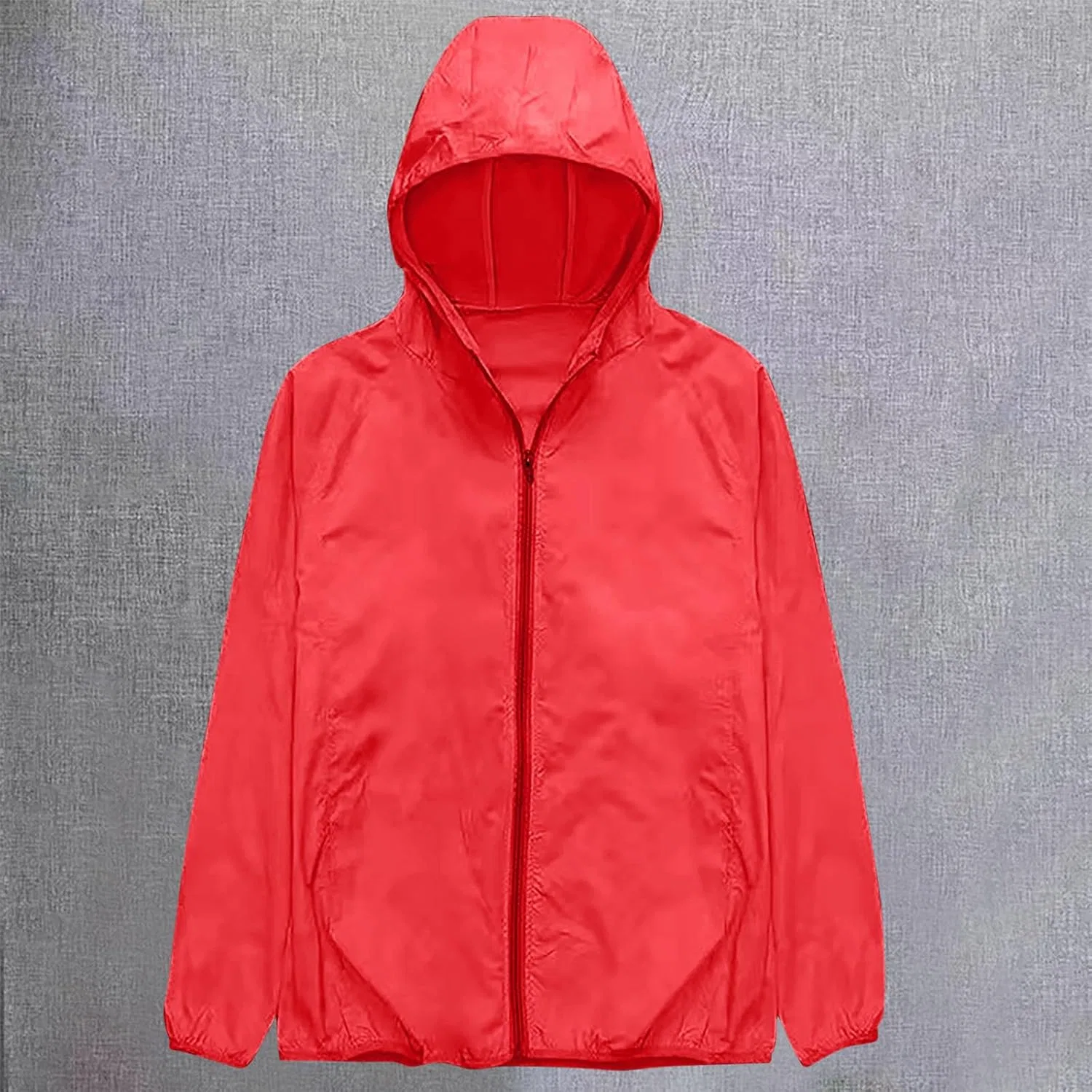 Мужская куртка UPF 50+ с длинным рукавом, молнией, капюшоном, Red — фото 3