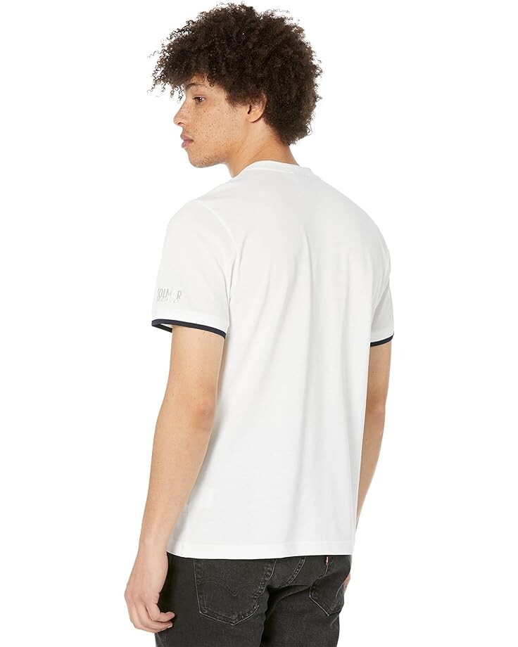 

Футболка COLMAR Short Sleeve Crew Neck Stretch Piquet T-Shirt, цвет White/Navy Blue