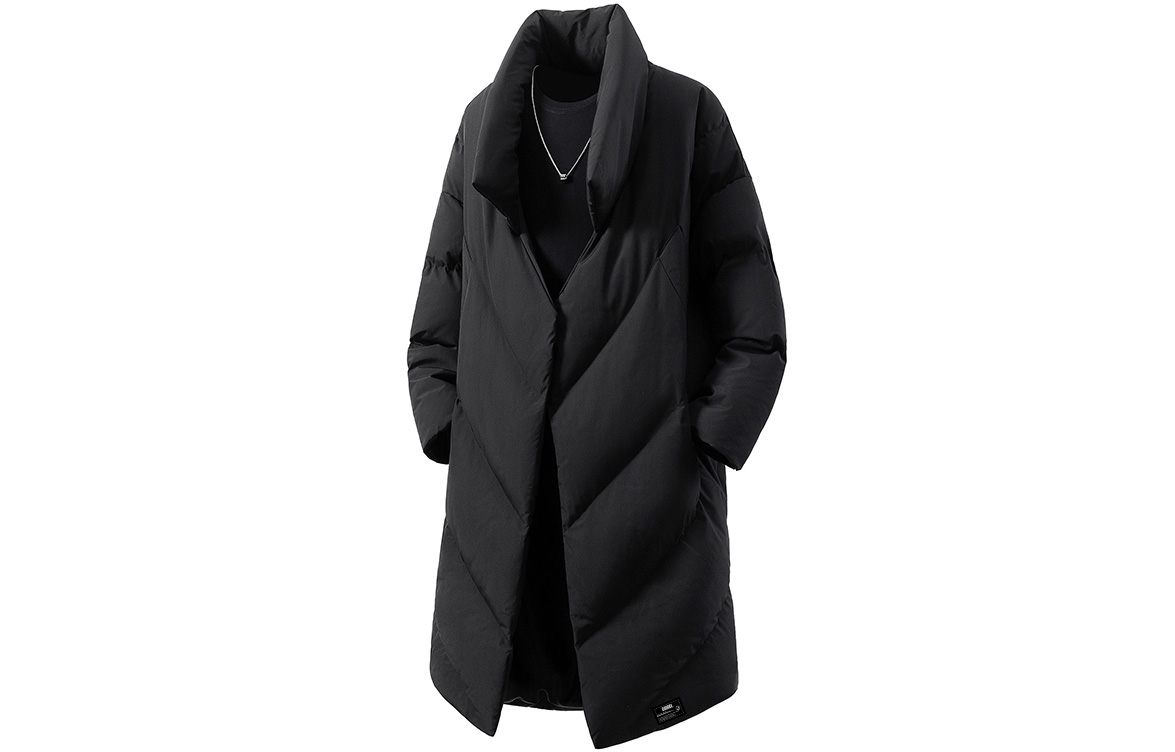 

ZIAREL Пуховик Unisex Black с отстегивающимся логотипом, стойка воротника, утепленный