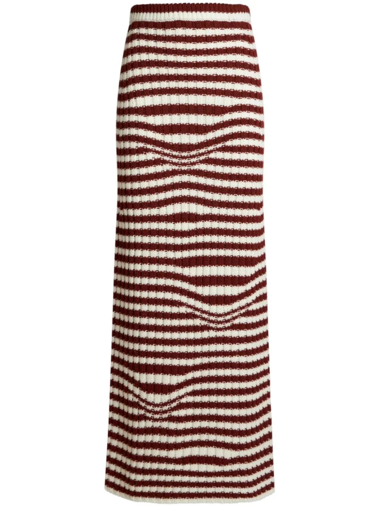 

ETRO шерстяная юбка макси в полоску, красный