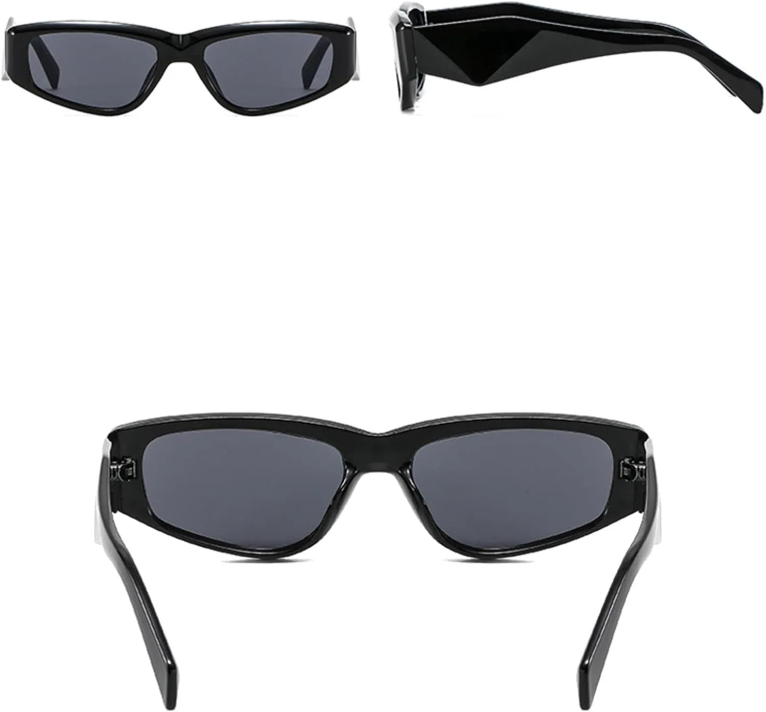 

Солнцезащитные очки «кошачий глаз» для женщин и мужчин, ретро, ​​уникальные, неправильной формы, защита от УФ-излучения UV400, леопардовый принт UATXTAU, White Grey