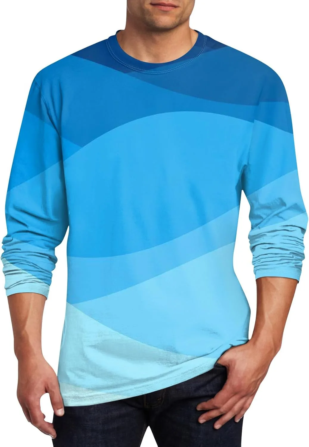 

Мужская летняя футболка с длинным рукавом и круглым вырезом, Casual Basic Athletic Tee, S-4XL