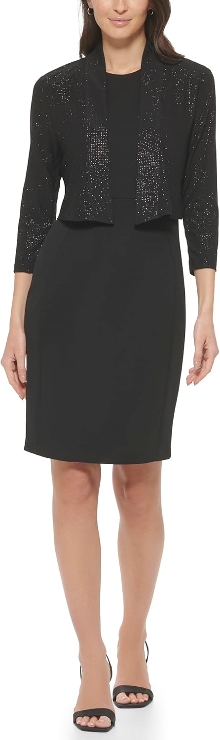 

Женская блузка-болеро Calvin Klein с длинными рукавами и блестками, Black