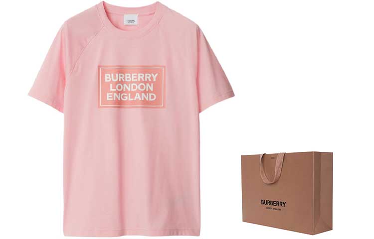 SS24 Футболка с регланными рукавами женская мягкая цветочная розовая Burberry — фото 3