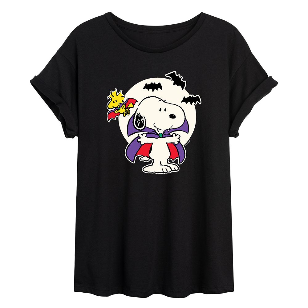 

Детская футболка большого размера с рисунком Peanuts Vampire Snoopy Licensed Character, черный