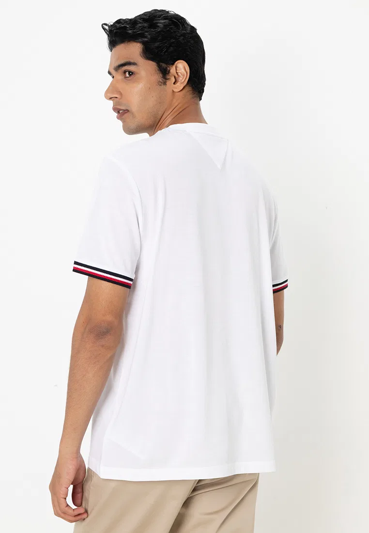 Футболка с полосками на манжетах, Tommy Hilfiger, белый — фото 2