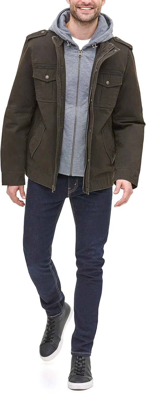 Куртка военная хлопковая Levi's, Dark Brown/Quilted Lining — фото 3