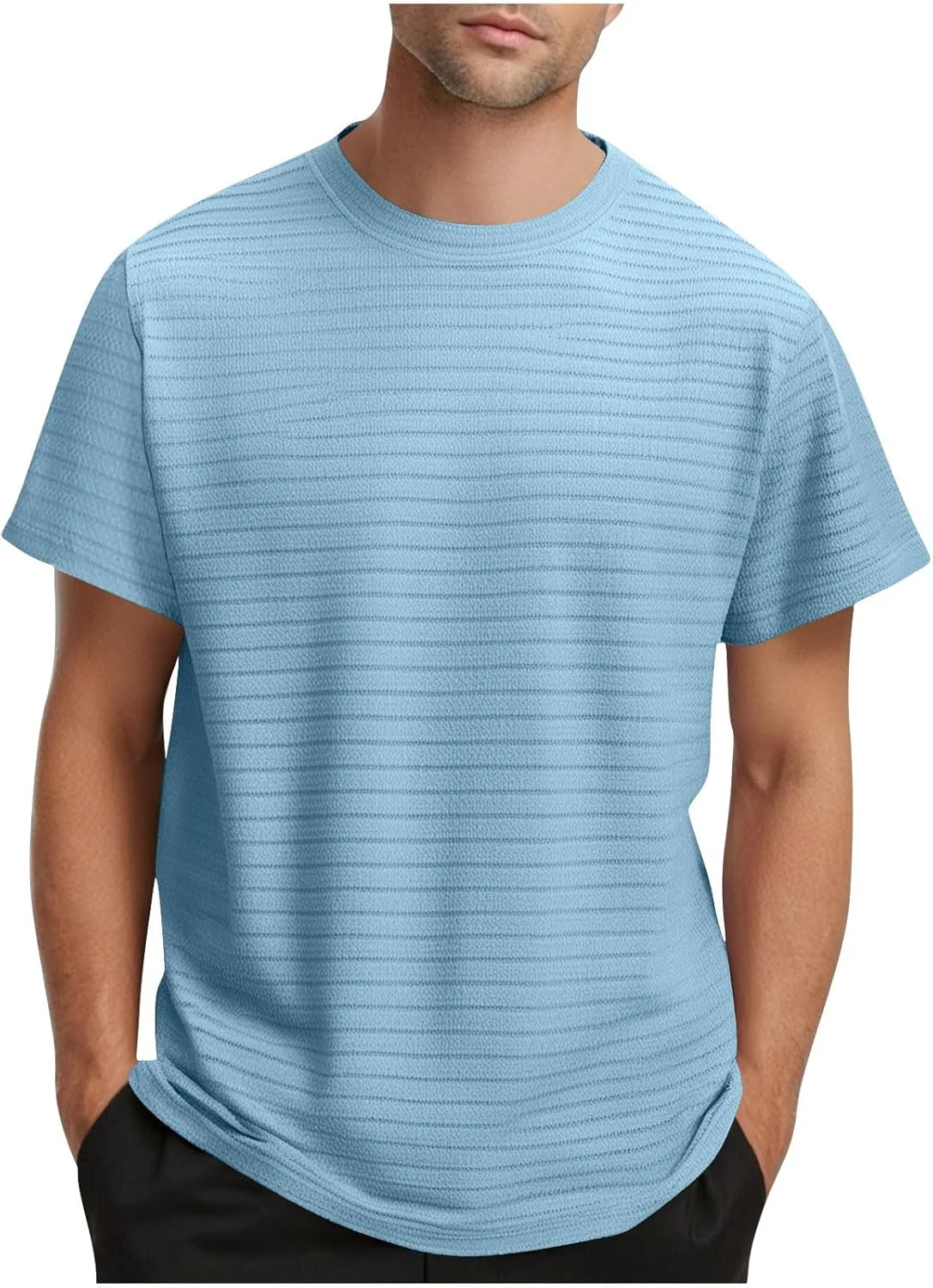 

Мужская футболка с коротким рукавом Holiday, Casual, Knit Texture, Crewneck