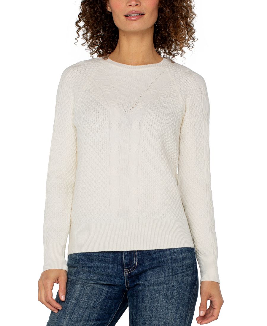 

Женский свитер с круглым вырезом и длинными рукавами, реглан Liverpool Los Angeles, Alabaster