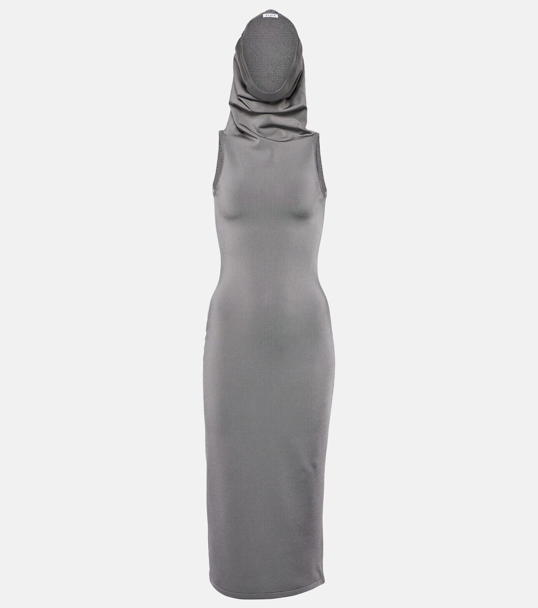 

Платье миди из джерси с капюшоном Alaïa, серый