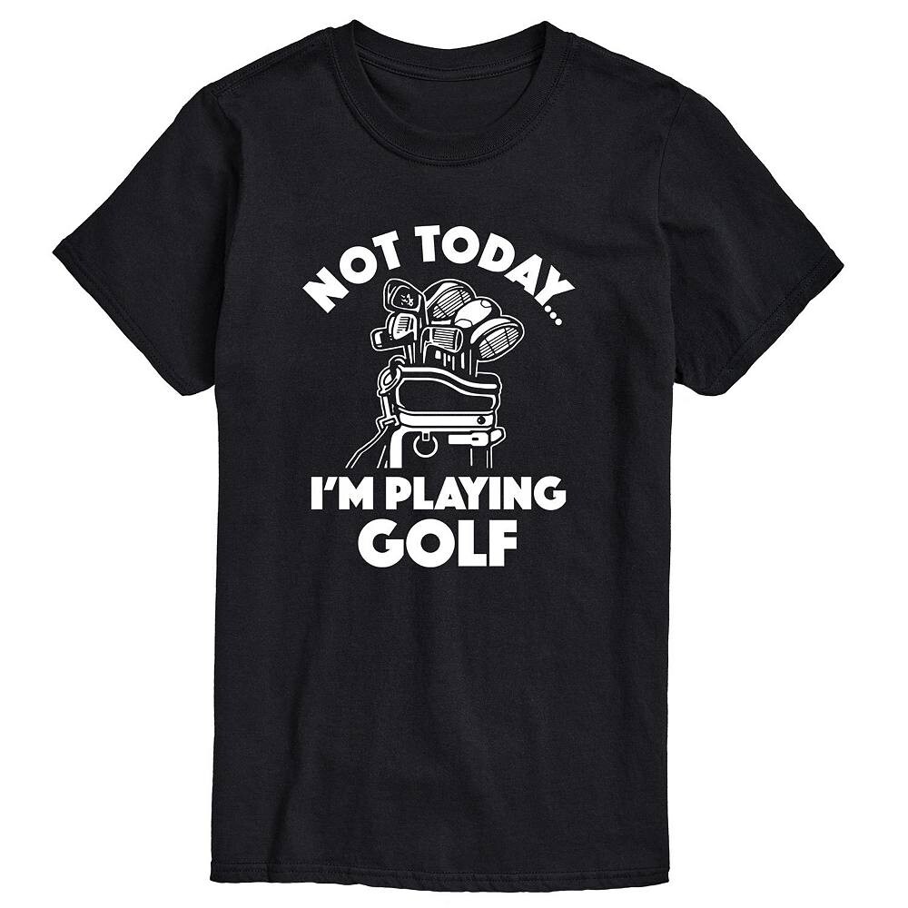 

Мужская футболка с рисунком Not Today Im Playing Golf Licensed Character, черный