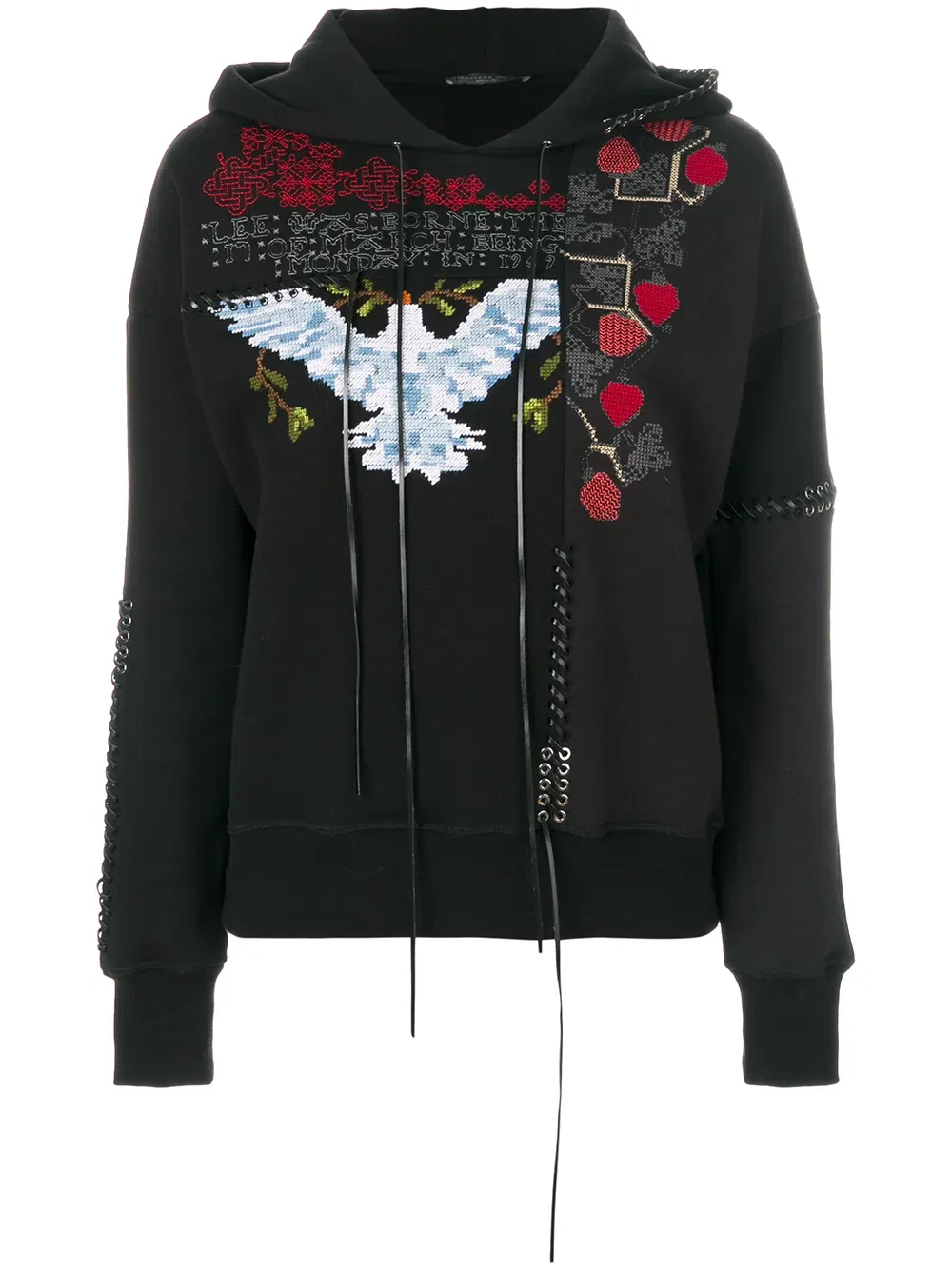 Худи с вышивкой Alexander Mcqueen, черный