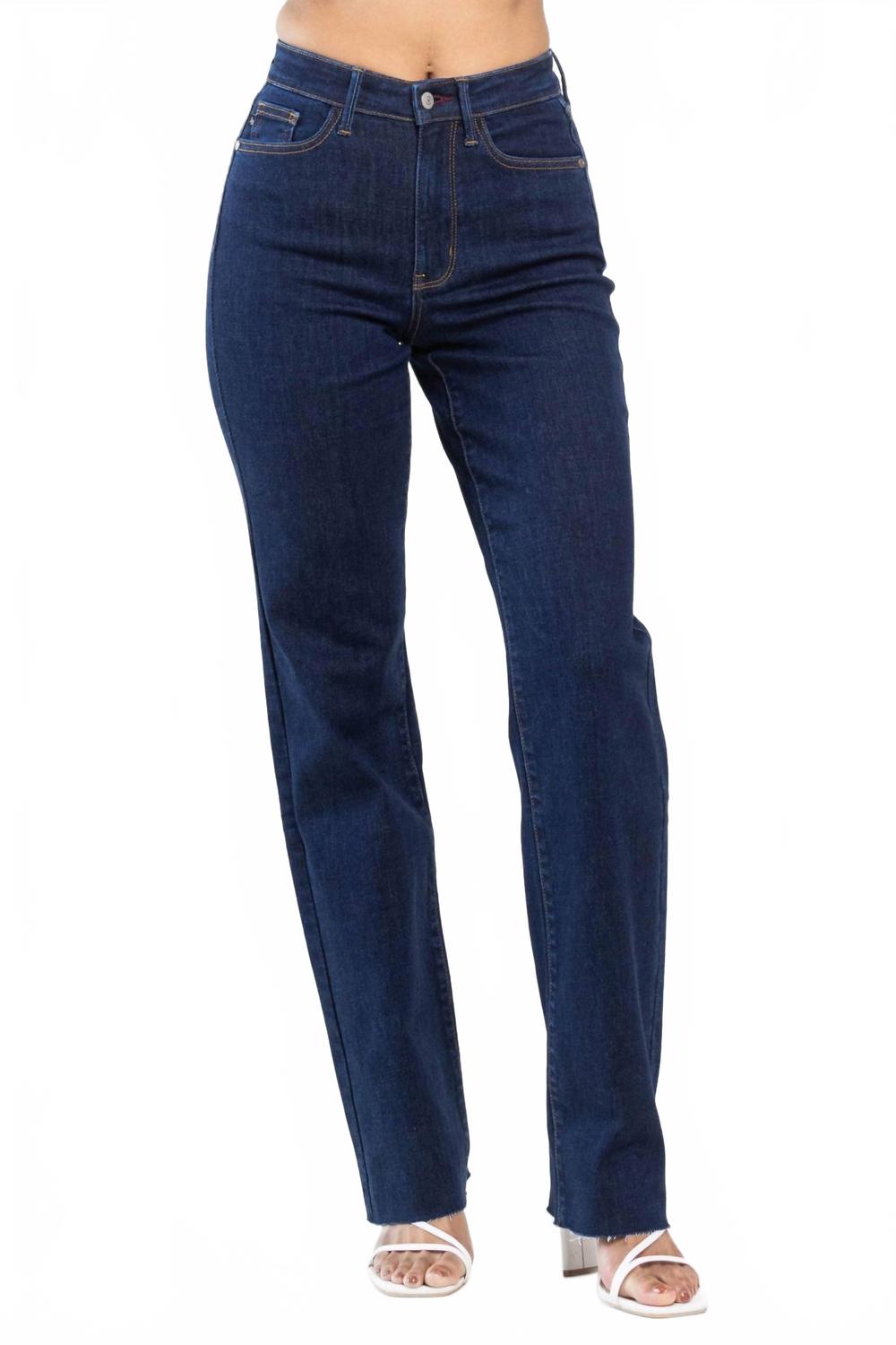 

Высокая талия, винтажные детали и вытачки сзади, прямые джинсы в стиле Denim Judy Blue, Denim