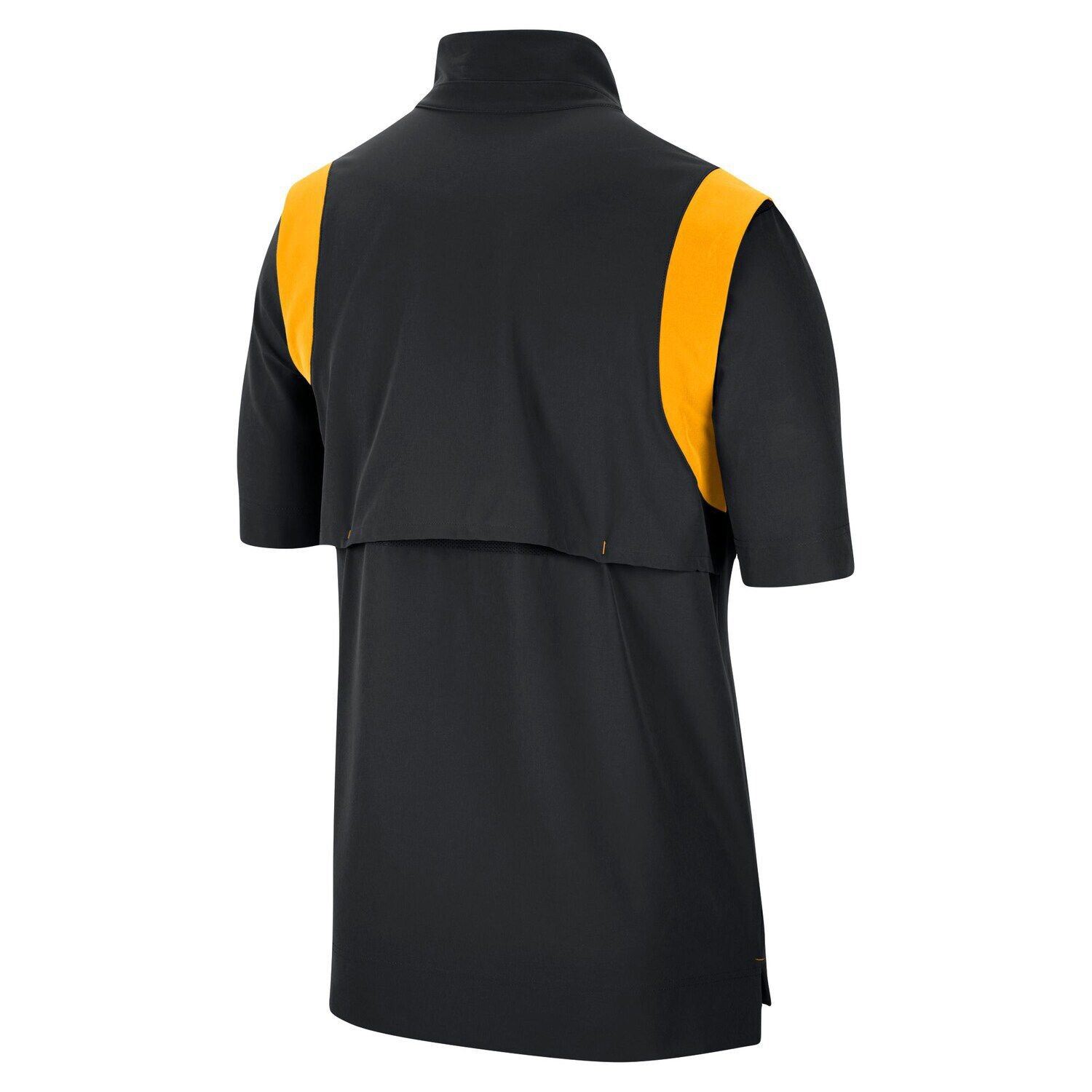 Мужская черная куртка Iowa Hawkeyes Coach с короткими рукавами и молнией до четверти Nike — фото 3