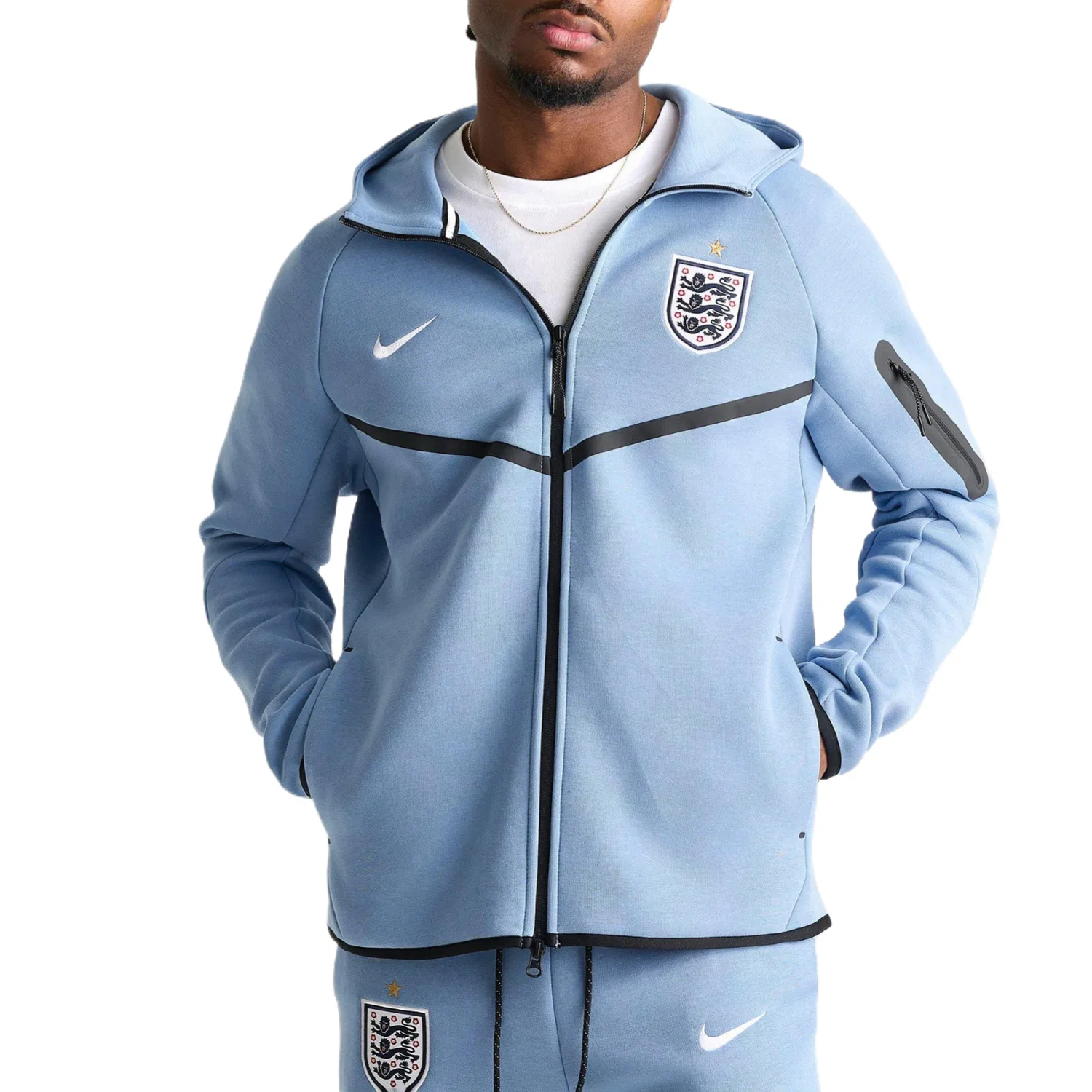 Толстовка Nike England Tech Fleece Windrunner Work Blue/White